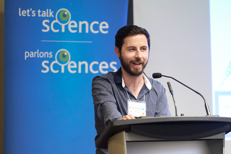 Daniel Saucier, conférencier-invité, lors de la Conférence nationale annuelle de sensibilisation Parlons sciences