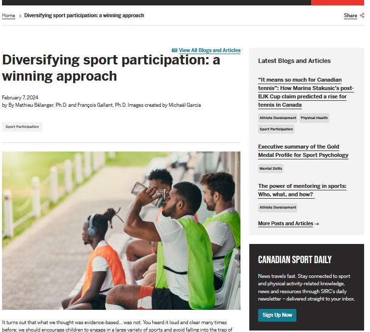 Diversifying sport participation: a winning approach